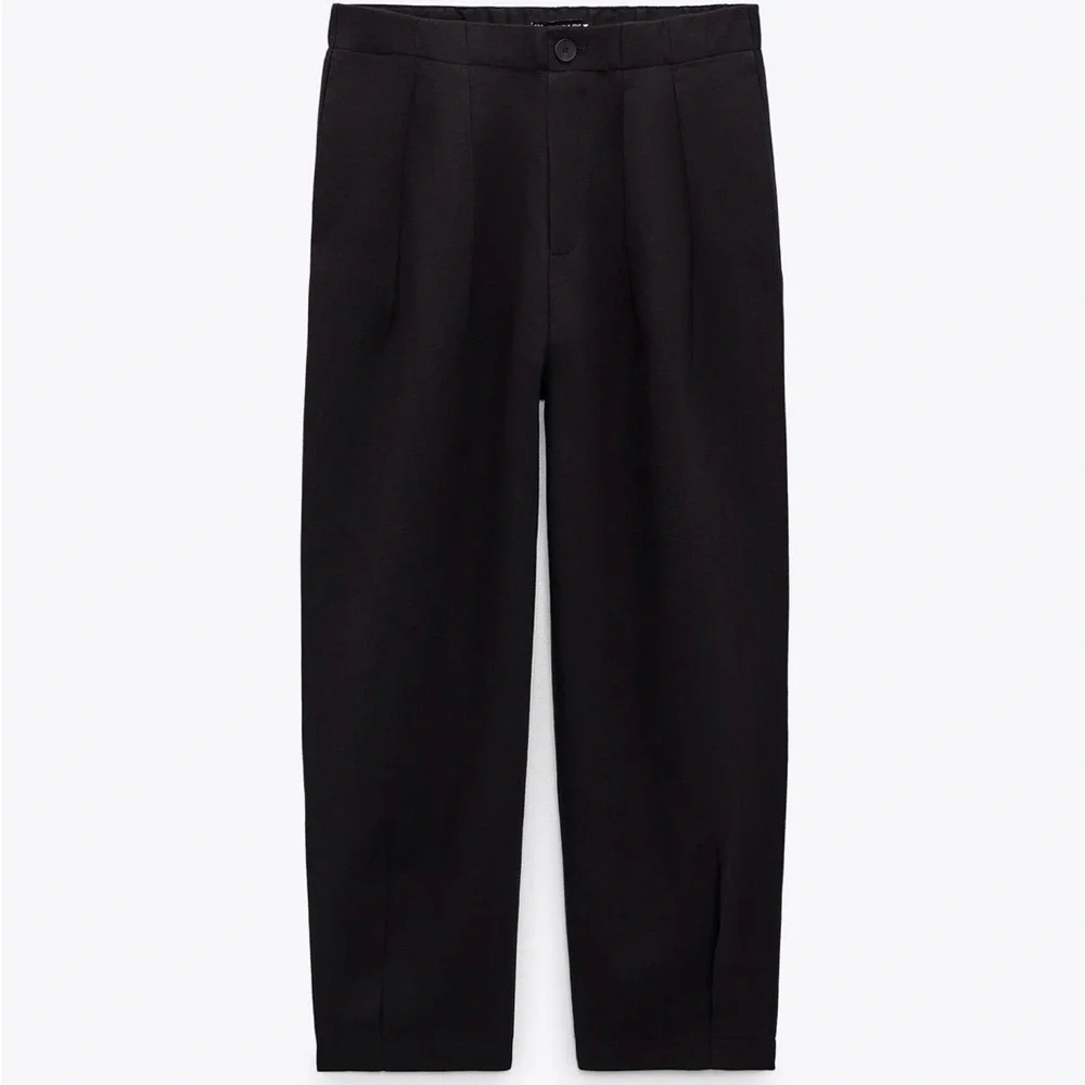 Zara Linen Blend Tapered Fit Pants